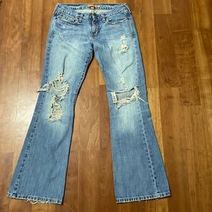 Size 4, low rise, 100% cotton jeans